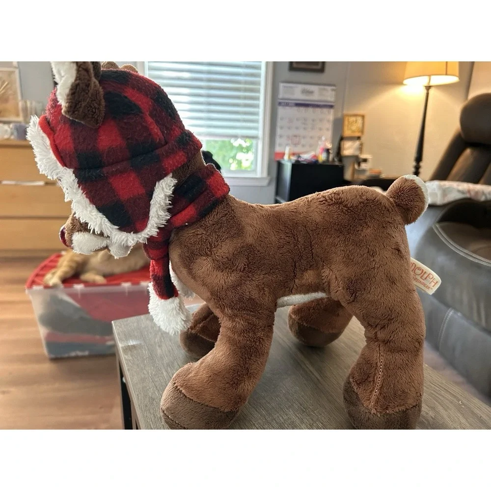 Dan Dee Collectors Choice Rudolph The Red Nosed Reindeerplush‎ 2013 Plaid Hat